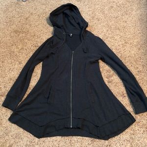 Flowy Charcoal Grey Zip Up